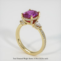 2.40 Ct. Pinkish Purple Sapphire Ring, 18K Yellow Gold 2