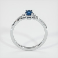 0.72 Ct. Greenish Blue Sapphire Ring, Platinum 950 3