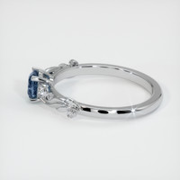 0.81 Ct. Greyish Blue Sapphire Ring, Platinum 950 4