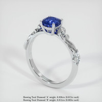 1.25 Ct. Blue Sapphire Ring, Platinum 950 2