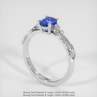 0.74 Ct. Blue Sapphire Ring, Platinum 950 2
