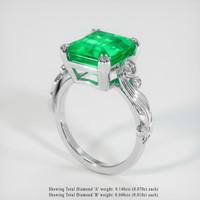 4.73 Ct. Emerald Ring, Platinum 950 2