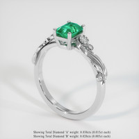 0.69 Ct. Emerald Ring, Platinum 950 2