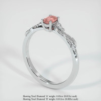 0.57 Ct. Padparadscha Sapphire Ring, Platinum 950 2
