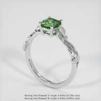 1.01 Ct. Bluish Green Sapphire Ring, Platinum 950 2