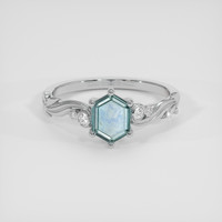1.02 Ct. Bluish Green Sapphire Ring, Platinum 950 1
