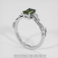 1.24 Ct. Bi Color Sapphire Ring, Platinum 950 2