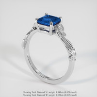 1.29 Ct. Blue Sapphire Ring, Platinum 950 2