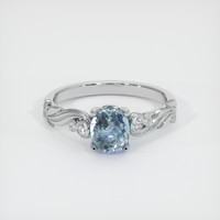 1.62 Ct. Greyish Blue Sapphire Ring, Platinum 950 1