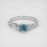 0.81 Ct. Greenish Blue Sapphire Ring, Platinum 950 1