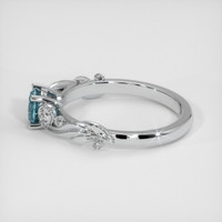0.81 Ct. Greenish Blue Sapphire Ring, Platinum 950 4