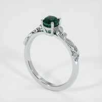 0.91 Ct. Bluish Green Sapphire Ring, Platinum 950 2