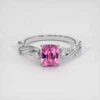 1.52 Ct. Purplish Pink Sapphire Ring, Platinum 950 1