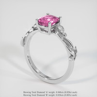 1.52 Ct. Purplish Pink Sapphire Ring, Platinum 950 2