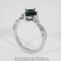 1.13 Ct. Greenish Blue Sapphire Ring, Platinum 950 2