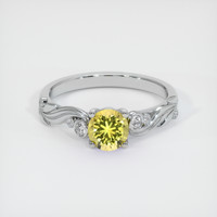 0.80 Ct. Greenish Yellow Sapphire Ring, Platinum 950 1