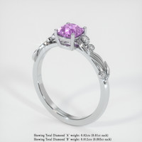 0.85 Ct. Pinkish Purple Sapphire Ring, Platinum 950 2