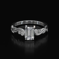 1.03 Ct. White Sapphire Ring, Platinum 950 1