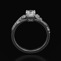 1.03 Ct. White Sapphire Ring, Platinum 950 3