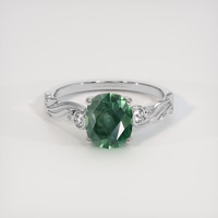 2.22 Ct. Green Sapphire Ring, Platinum 950 1