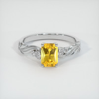 0.94 Ct. Yellow Sapphire Ring, Platinum 950 1