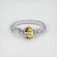 1.06 Ct. Yellow Sapphire Ring, Platinum 950 1