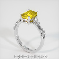 3.54 Ct. Yellow Sapphire Ring, Platinum 950 2
