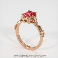 2.03 Ct. Padparadscha Sapphire Ring, 14K Rose Gold 2