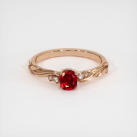 0.71 Ct. Ruby Ring, 14K Rose Gold 1