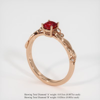 0.71 Ct. Ruby Ring, 14K Rose Gold 2