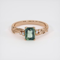 0.93 Ct. Green Sapphire Ring, 14K Rose Gold 1