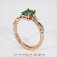 0.93 Ct. Green Sapphire Ring, 14K Rose Gold 2