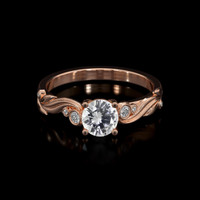 0.84 Ct. White Sapphire Ring, 14K Rose Gold 1