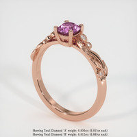 0.77 Ct. Pinkish Purple Sapphire Ring, 14K Rose Gold 2