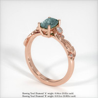 1.19 Ct. Greyish Blue Sapphire Ring, 14K Rose Gold 1