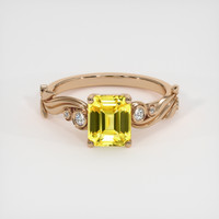 2.09 Ct. Yellow Sapphire Ring, 14K Rose Gold 1