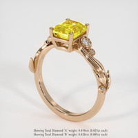 2.09 Ct. Yellow Sapphire Ring, 14K Rose Gold 2