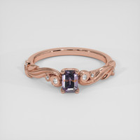 0.44 Ct. Pinkish Purple Spinel Ring, 18K Rose Gold 1