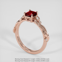 0.89 Ct. Ruby Ring, 18K Rose Gold 2