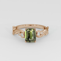 2.04 Ct. Green Sapphire Ring, 18K Rose Gold 1