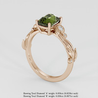 2.04 Ct. Green Sapphire Ring, 18K Rose Gold 2