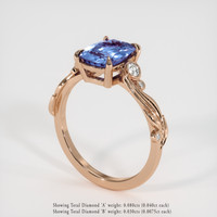 2.00 Ct. Blue Sapphire Ring, 18K Rose Gold 2