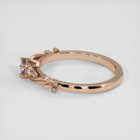 0.21 Ct. Purplish Pink Sapphire Ring, 18K Rose Gold 4