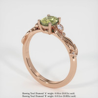 0.96 Ct. Yellowish Green Sapphire Ring, 18K Rose Gold 2