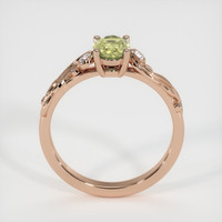 0.96 Ct. Yellowish Green Sapphire Ring, 18K Rose Gold 3