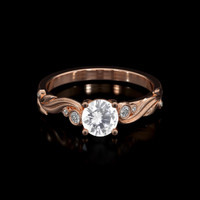0.84 Ct. White Sapphire Ring, 18K Rose Gold 1