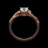 0.84 Ct. White Sapphire Ring, 18K Rose Gold 3