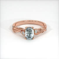 1.19 Ct. Greyish Blue Sapphire Ring, 18K Rose Gold 1