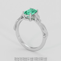 1.09 Ct. Emerald Ring, Silver 2