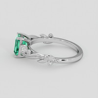 1.09 Ct. Emerald Ring, Silver 4